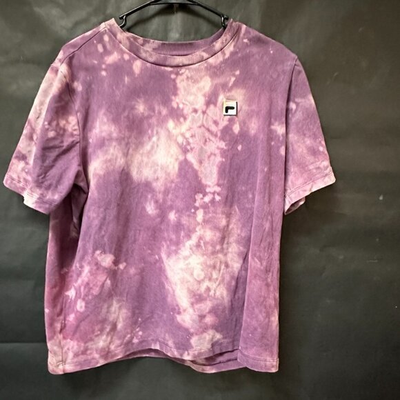 Fila Shirt Purple Size Large Athletic Tee Shirt Acid Wash Tie Dyed Handmade - Picture 2 of 5